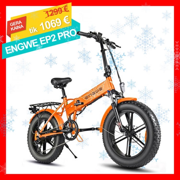 ENGWE EP-2 PRO 750W elektrinis dviratis Fat bike sulankstomas oranžinis