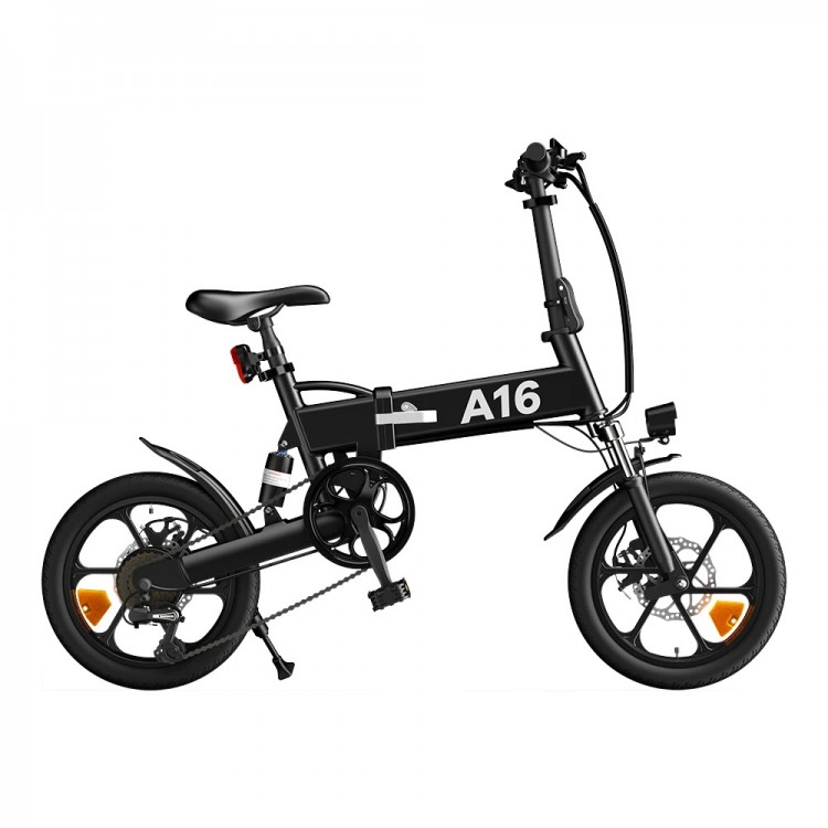 ADO A16+ elektrinis dviratis 350W sulankstomas juodas