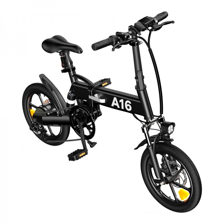 ADO A16+ elektrinis dviratis 350W sulankstomas juodas