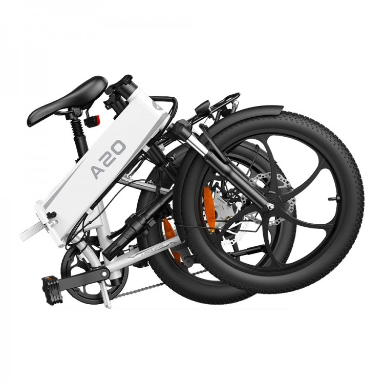 ADO A20 XE elektrinis dviratis sulankstomas baltas