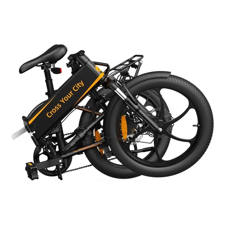 ADO A20 XE elektrinis dviratis sulankstomas juodas