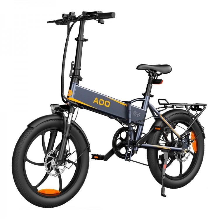 ADO A20 XE elektrinis dviratis sulankstomas pilkas