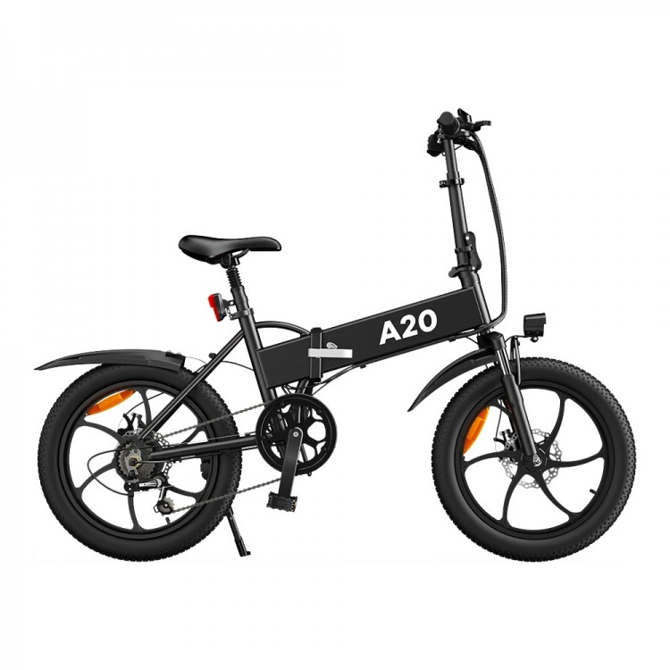 ADO A20+ elektrinis dviratis 350W sulankstomas juodas