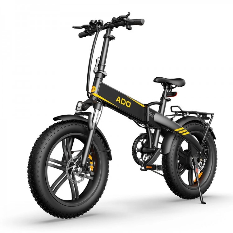 ADO A20F XE elektrinis dviratis Fat bike sulankstomas juodas