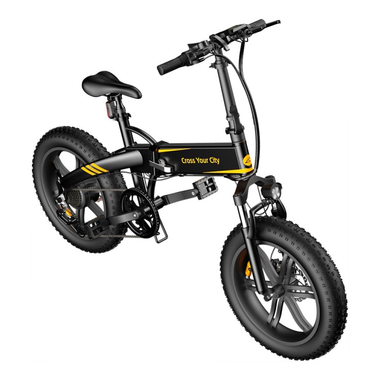 ADO A20F+ elektrinis dviratis Fat bike 500W sulankstomas juodas