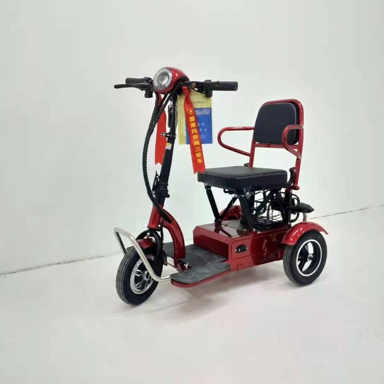 Elektrinis triratis sulankstomas skuteris vežimėlis M1-X3 350W 12Ah LI-ION raudonas