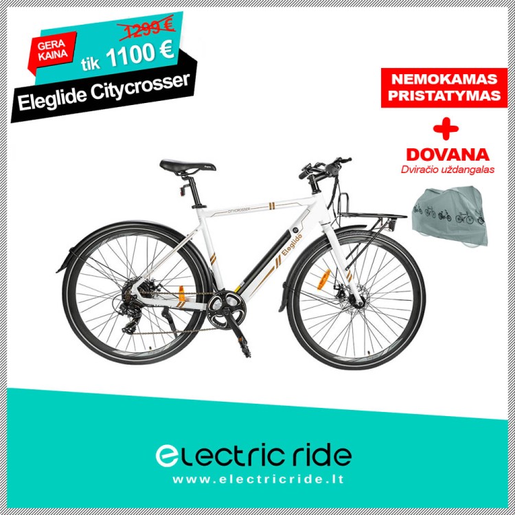 ELEGLIDE Citycrosser elektrinis dviratis baltas