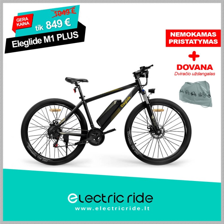 ELEGLIDE M1 plus elektrinis dviratis juodas