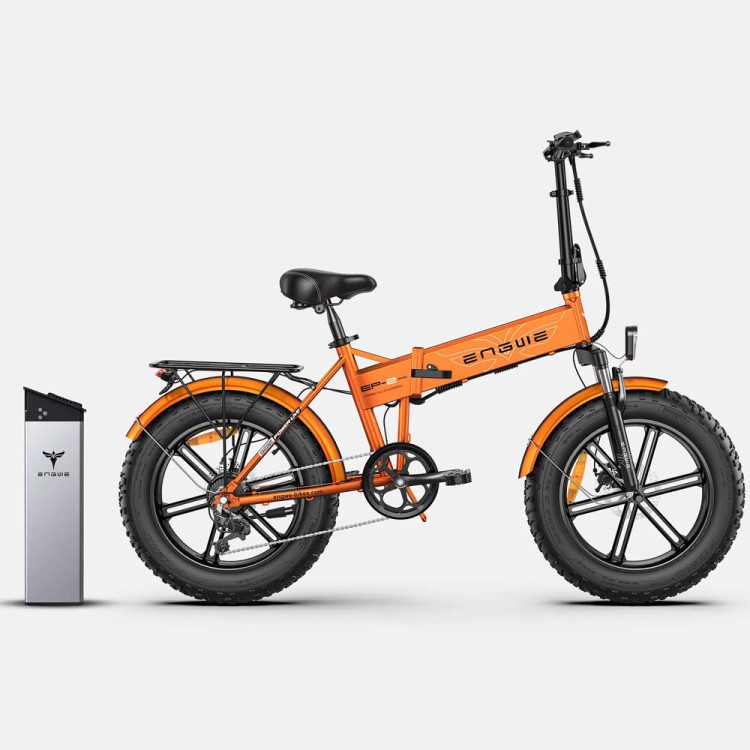 ENGWE EP-2 PRO 750W elektrinis dviratis Fat bike sulankstomas oranžinis