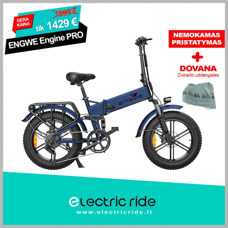 ENGWE ENGINE PRO 750W elektrinis dviratis Fat bike mėlynas